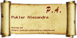 Pukler Alexandra névjegykártya